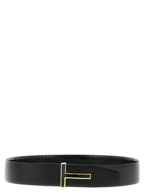 Tom Ford Reversible Crocodile Belt Black