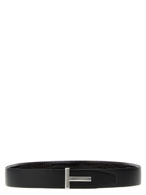 Tom Ford Reversible Crocodile Leather Belt Brown