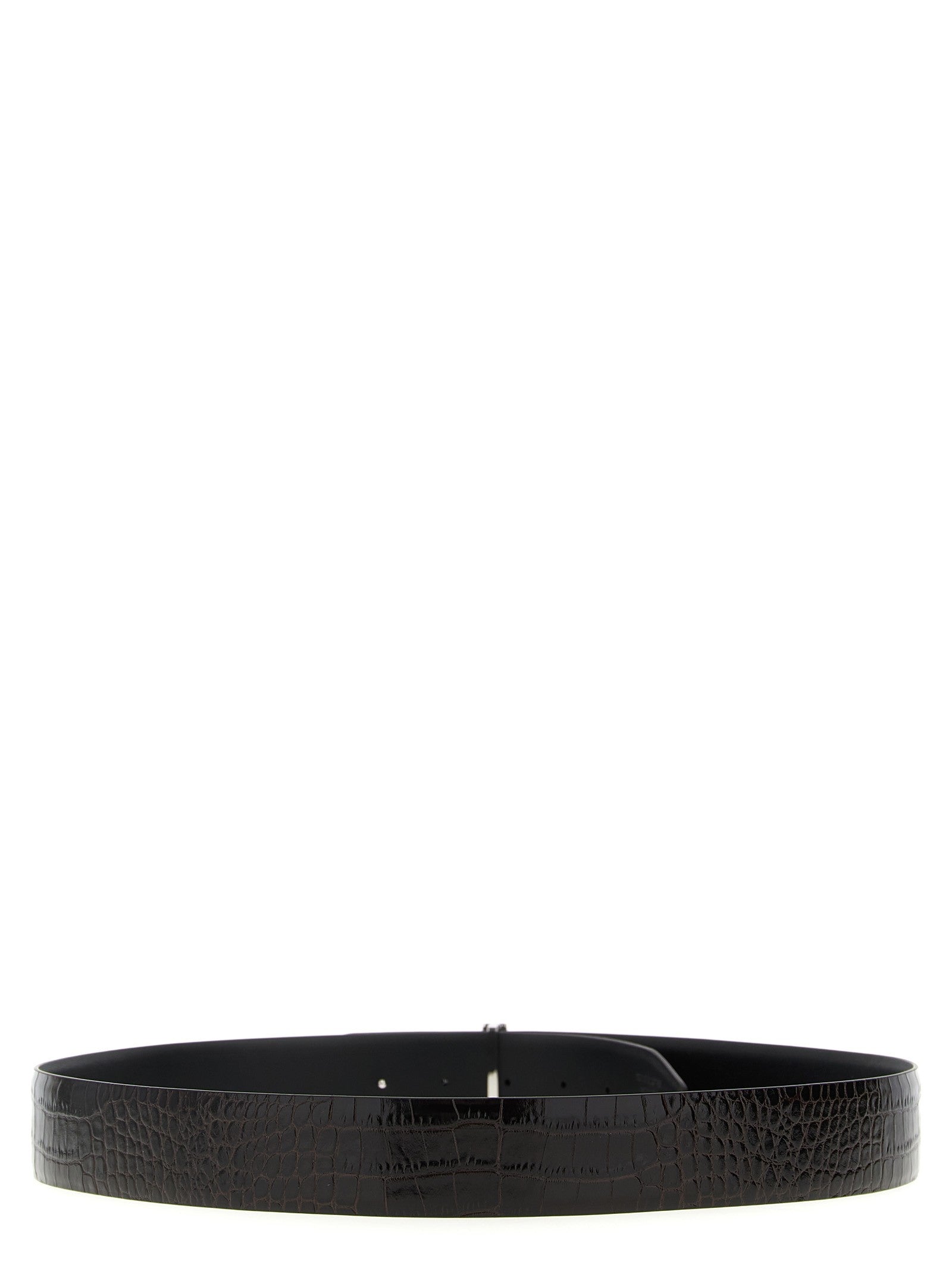 Tom Ford Reversible Crocodile Leather Belt Brown