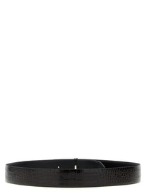 Tom Ford Reversible Crocodile Leather Belt Brown
