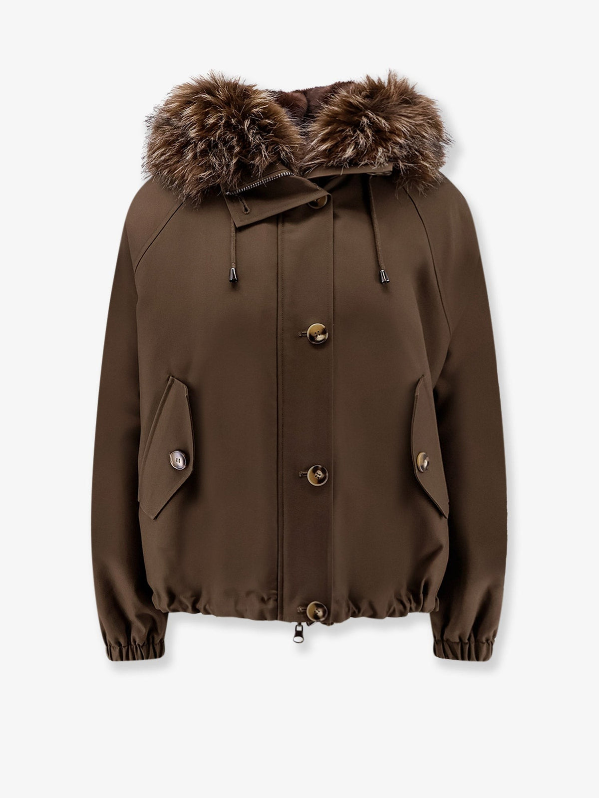 Valentini 1972 Women's Reversible Faux Fur Parka Jacket Brown