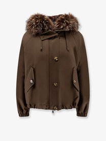 Valentini 1972 Women's Reversible Faux Fur Parka Jacket Brown