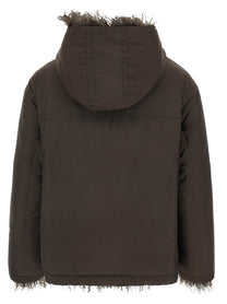 Yves Salomon Army Reversible Fur Down Jacket Brown, view 2