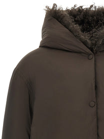 Yves Salomon Army Reversible Fur Down Jacket Brown, view 4