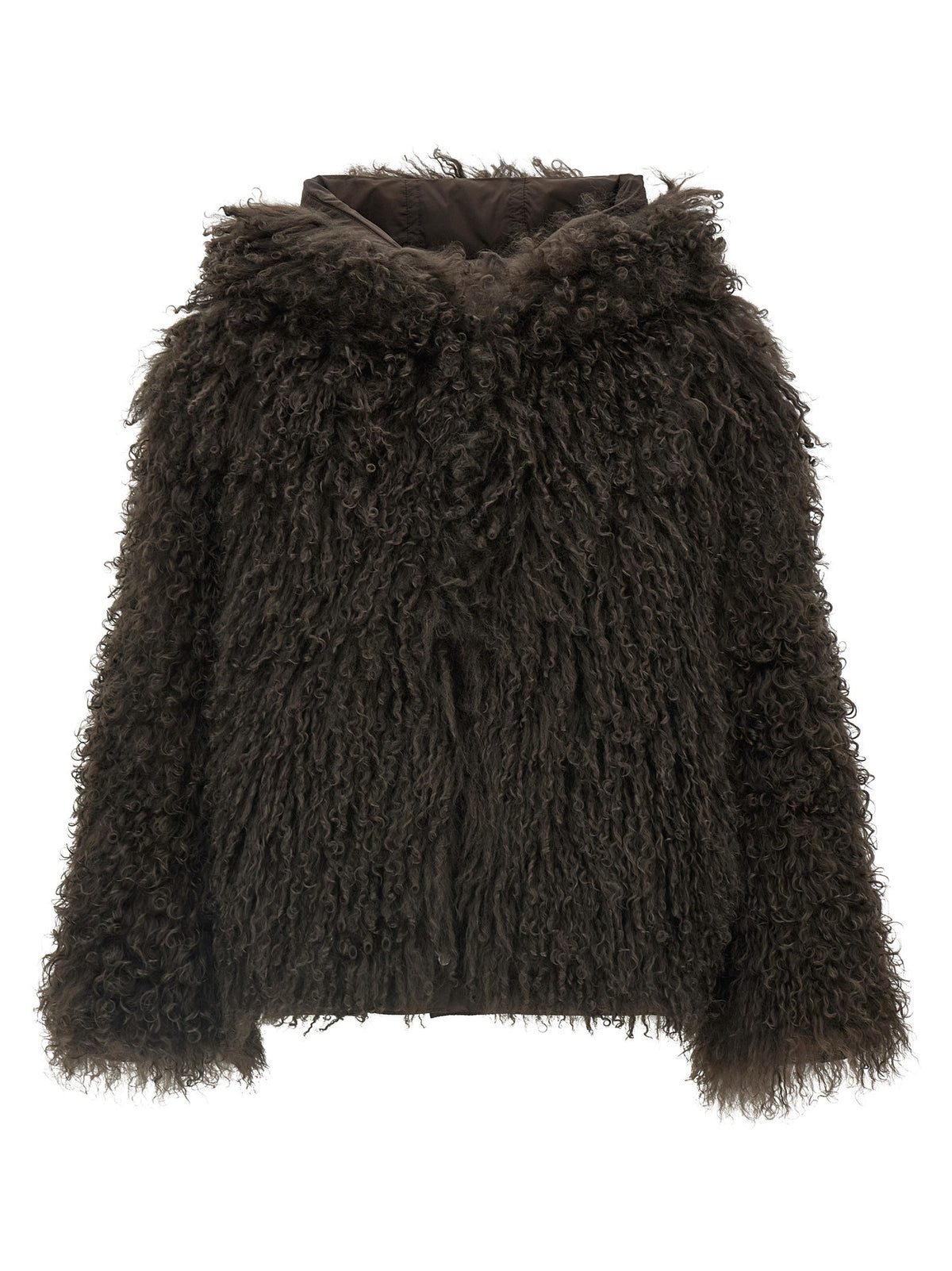 Yves Salomon Army Reversible Fur Down Jacket Brown, view 3