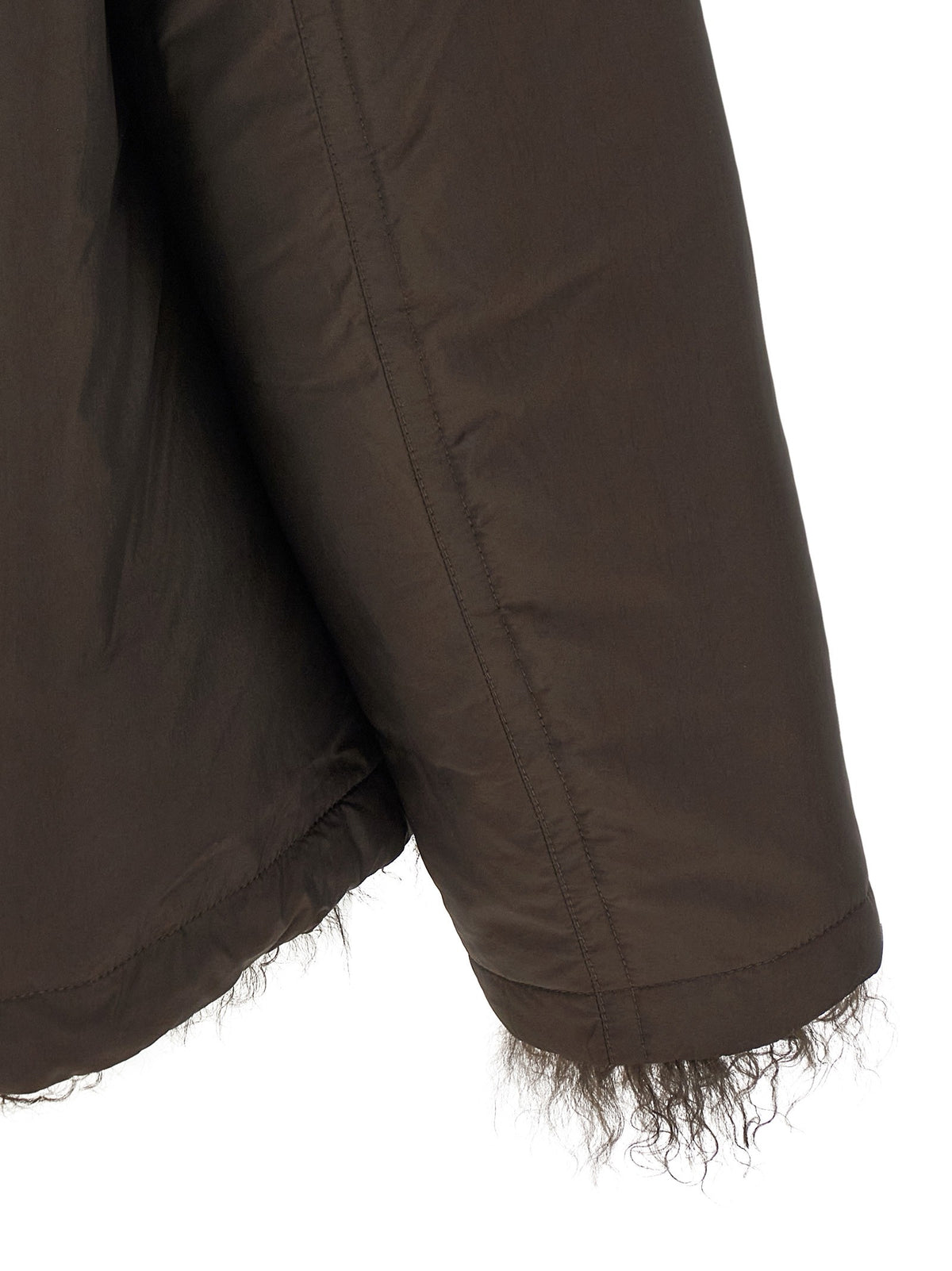 Yves Salomon Army Reversible Fur Down Jacket Brown, view 5
