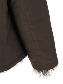 Yves Salomon Army Reversible Fur Down Jacket Brown, view 5