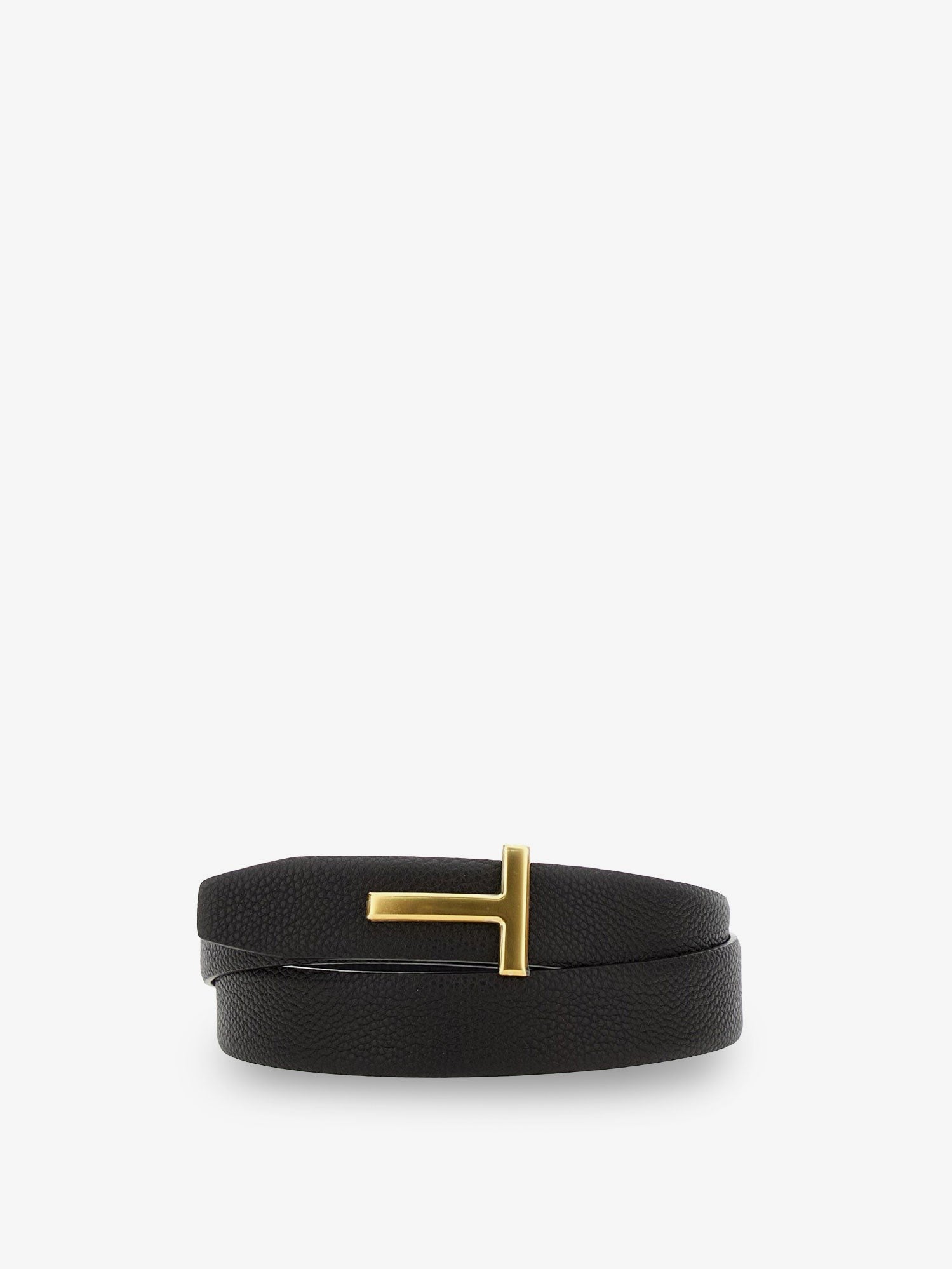 Tom Ford Men's Reversible Hammered Leather Belt Black