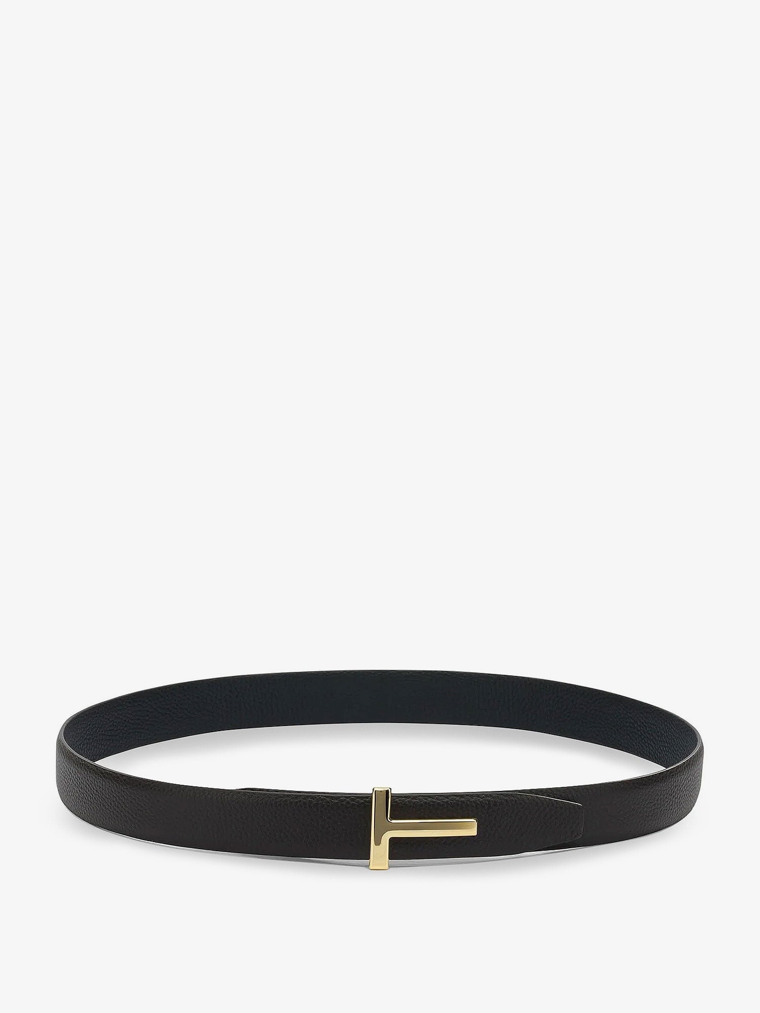 Tom Ford Men's Reversible Hammered Leather Belt Black