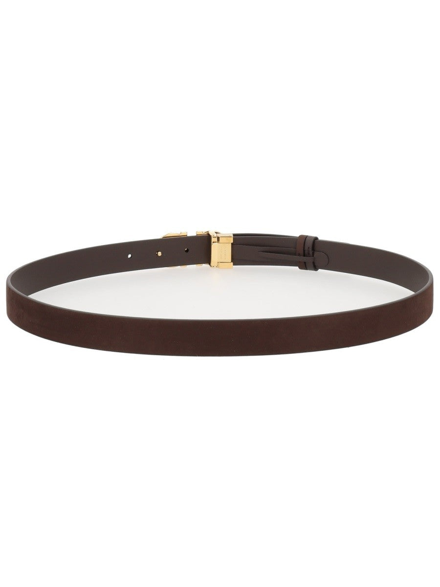 Ferragamo Women's Reversible Hooks Belt Brown