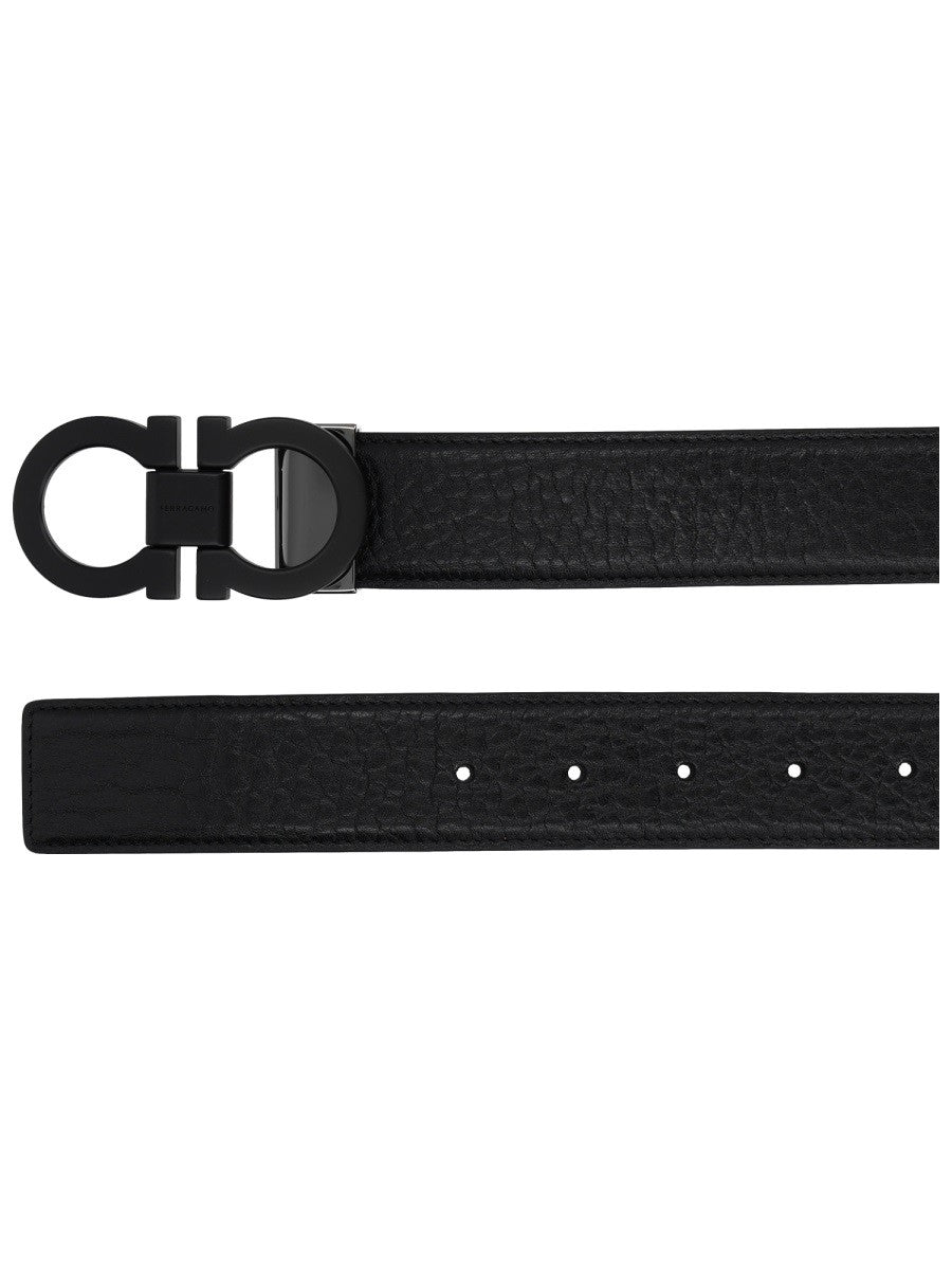 Ferragamo Men's Reversible Hooks Belt Black