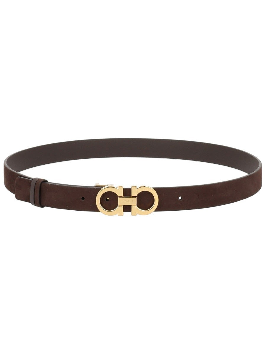 Ferragamo Women's Reversible Hooks Belt Brown