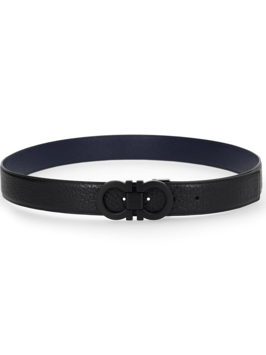 Ferragamo Men's Reversible Hooks Belt Black