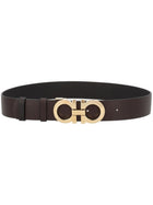 Ferragamo Women's Reversible Hooks Belt Brown