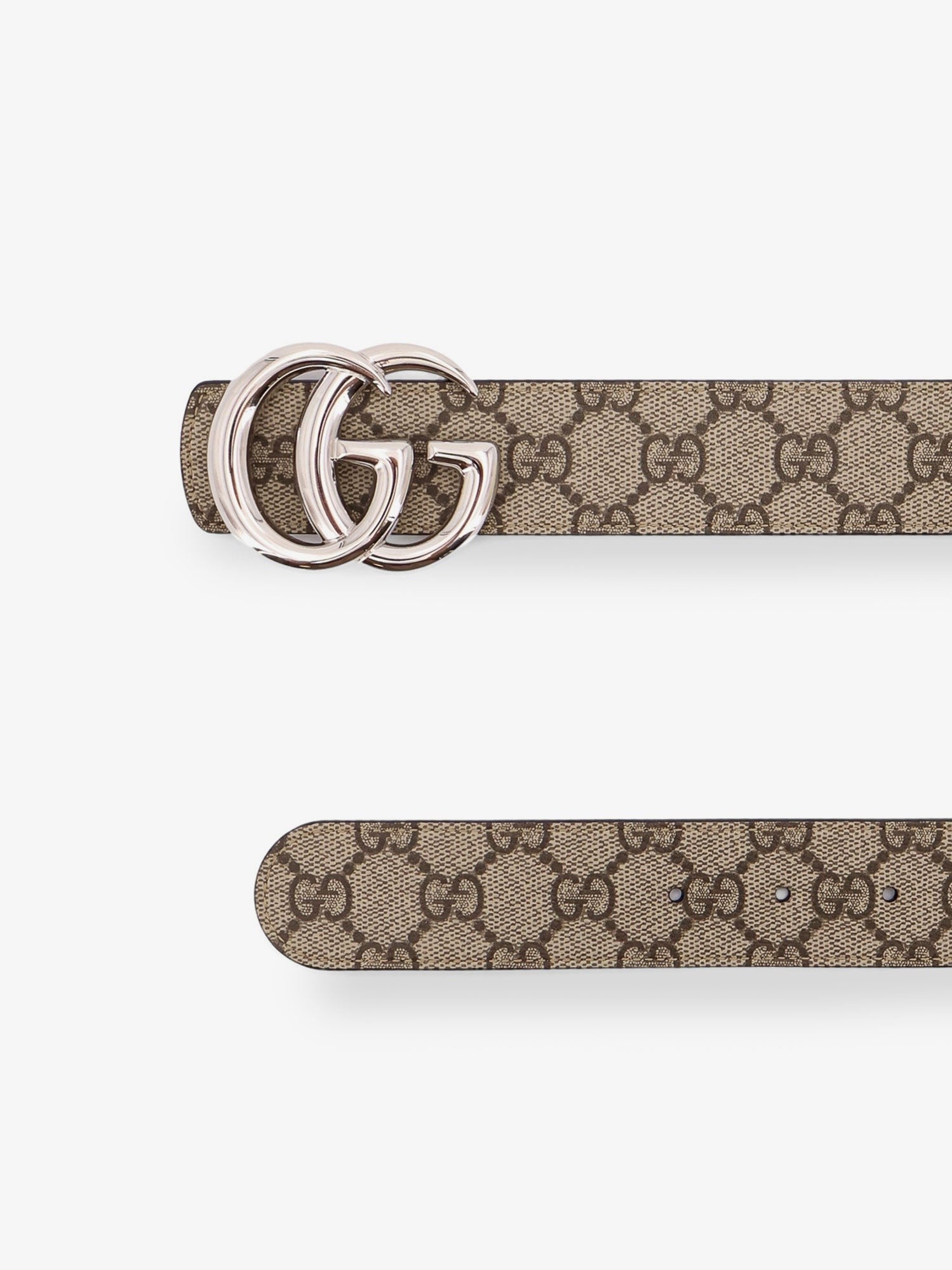 Gucci Men's Reversible Leather and Supreme GG Fabric Belt Brown