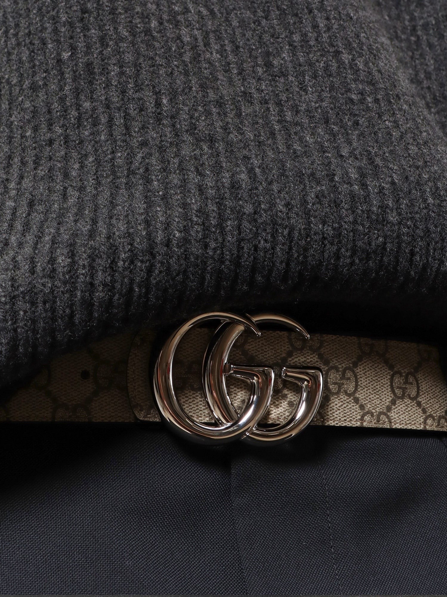 Gucci Men's Reversible Leather and Supreme GG Fabric Belt Brown