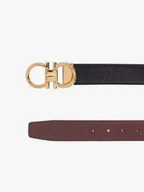 Ferragamo Men's Reversible Leather Belt Black