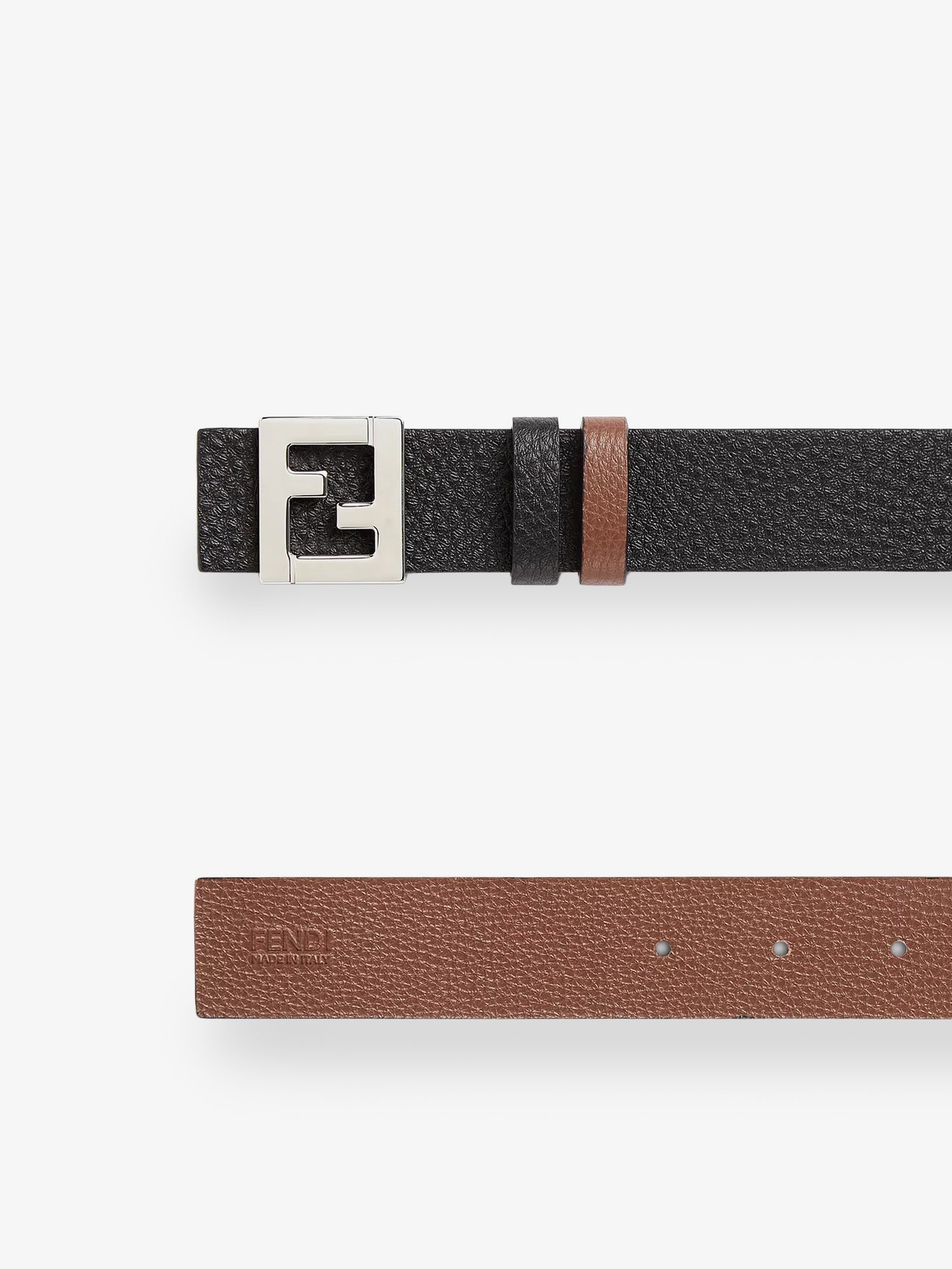 Fendi Men's Reversible Leather Belt Black