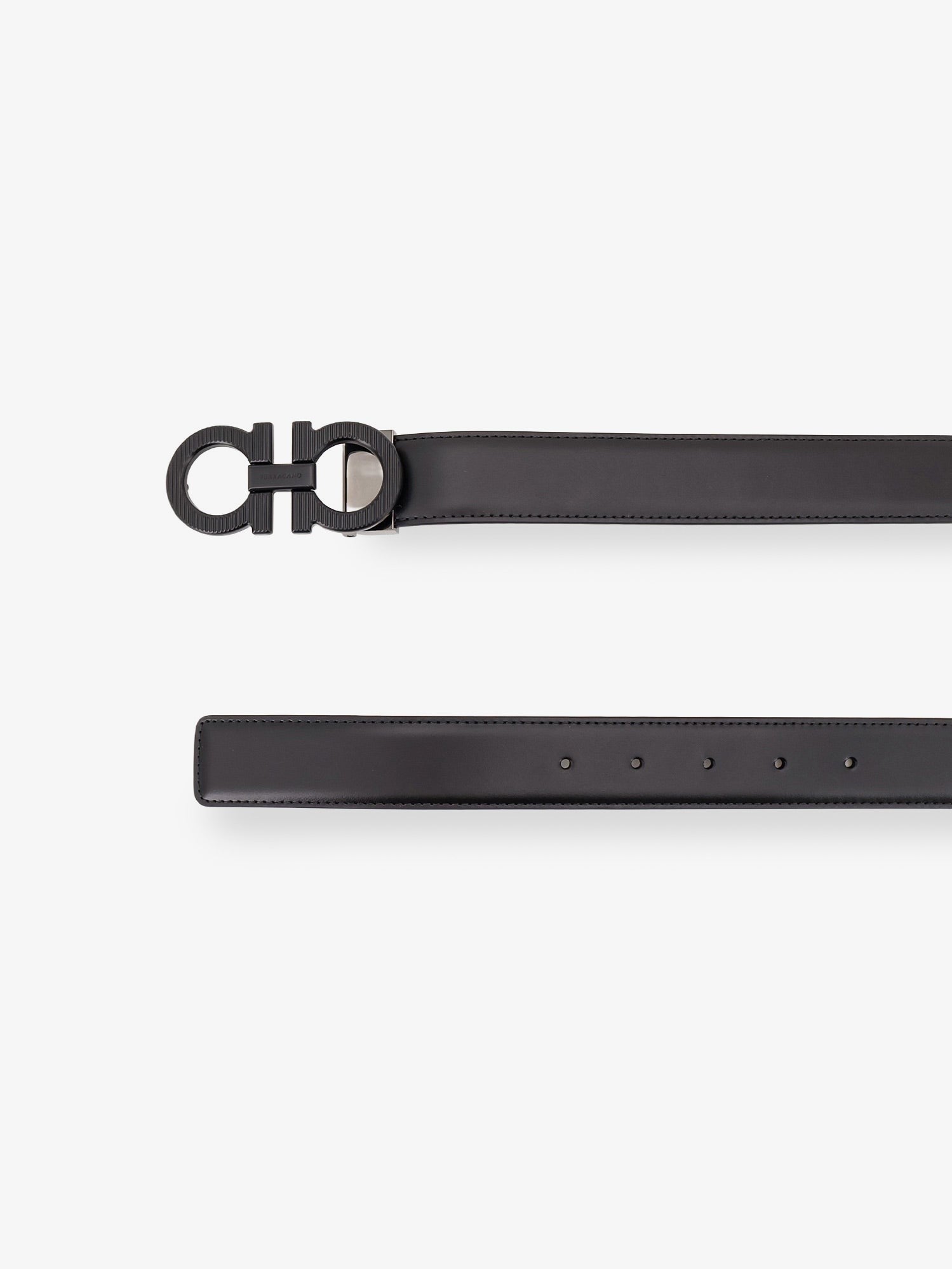 Ferragamo Men's Reversible Leather Belt Black