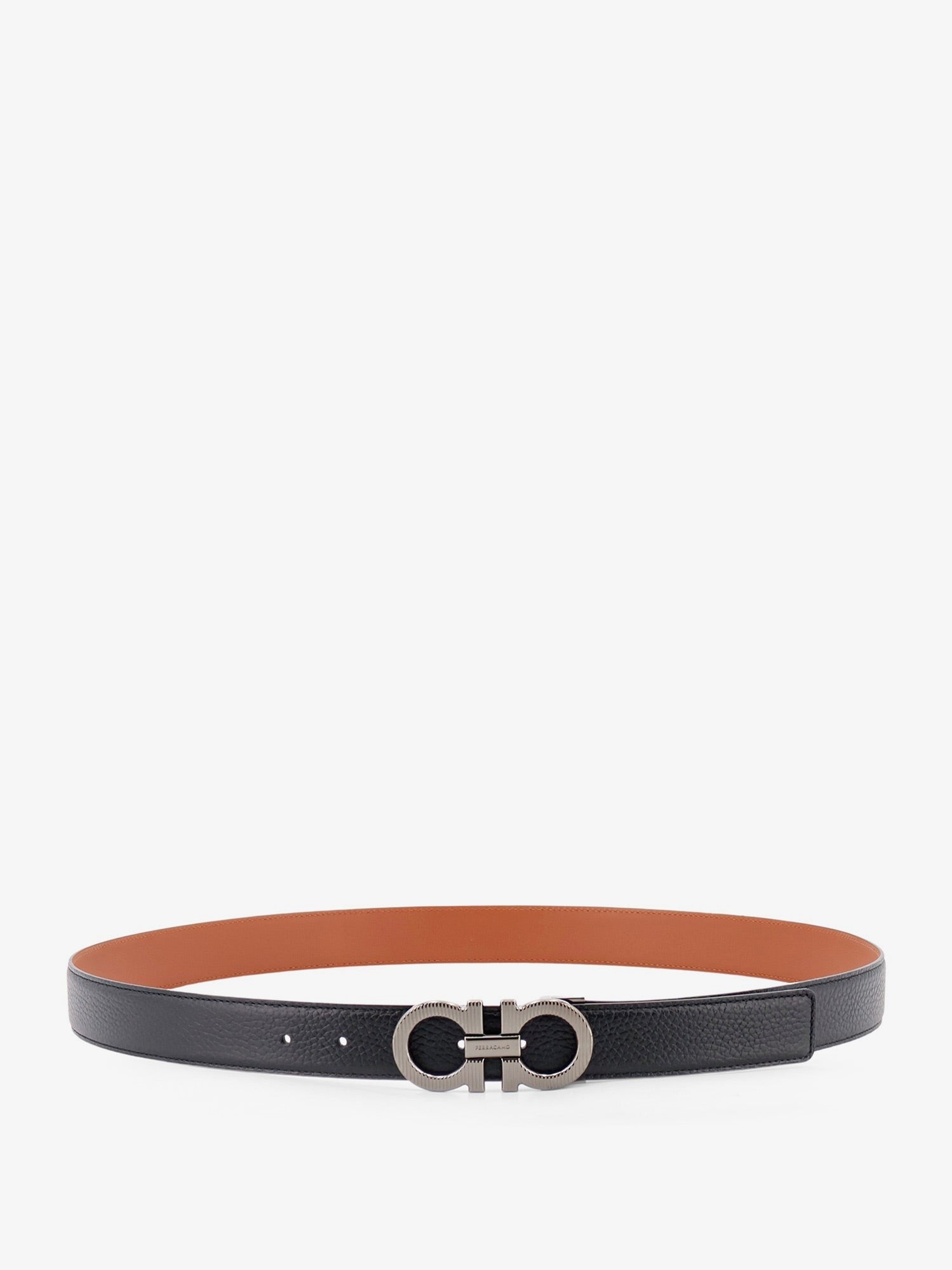 Ferragamo Men's Reversible Leather Gancini Belt Black