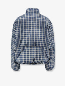 Miu Miu Women's Reversible Madras Flannel Down Jacket White