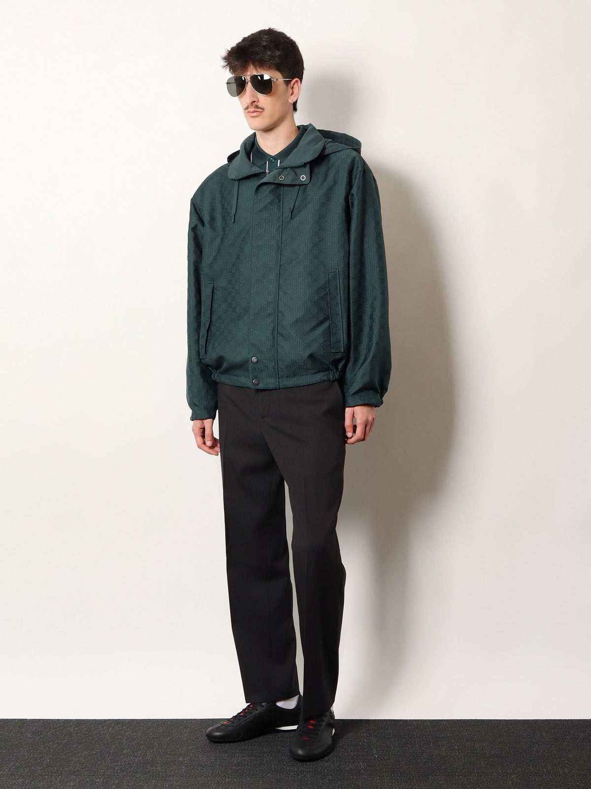Gucci Men's Reversible Ripstop Cotton Jacket Green, view 2
