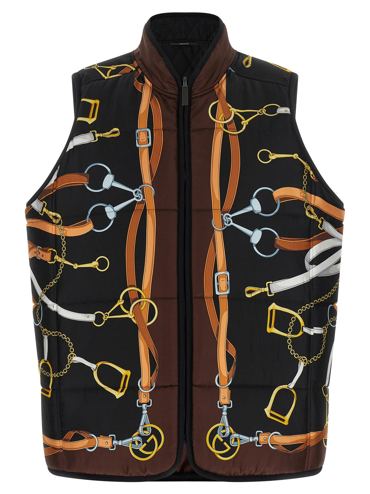 Gucci Reversible Silk Twill Vest Gold