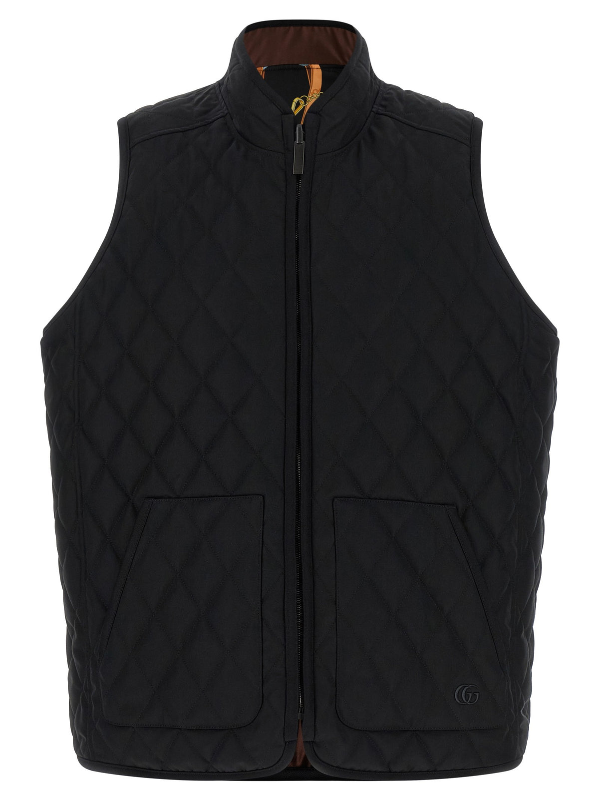 Gucci Reversible Silk Twill Vest Gold