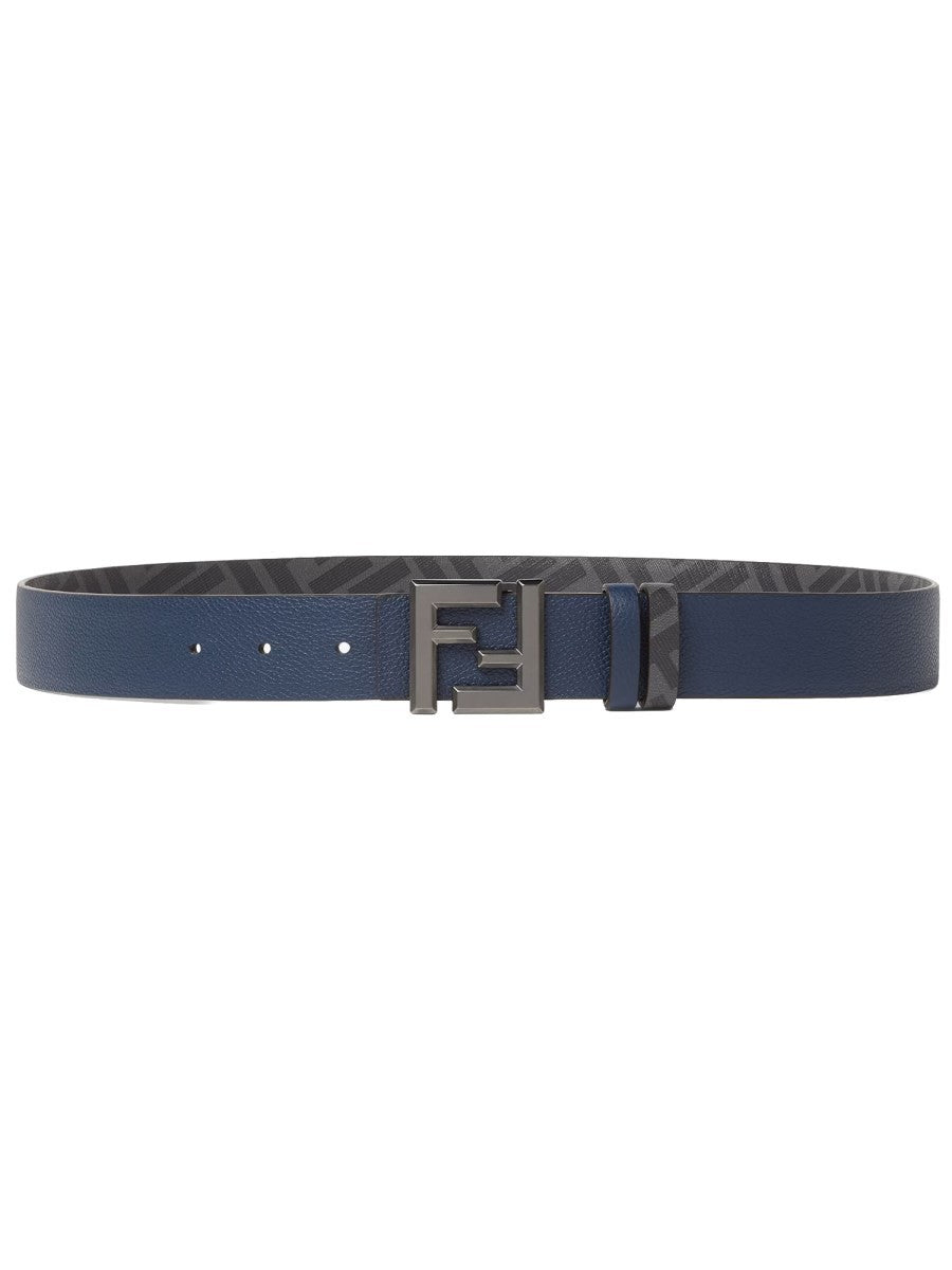 Fendi Men's Reversible Squared Belt Blue