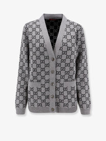 Gucci Women's Reversible Wool Cardigan Grey