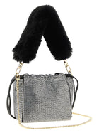 Pinko Rhinestone Bucket Bag Silver