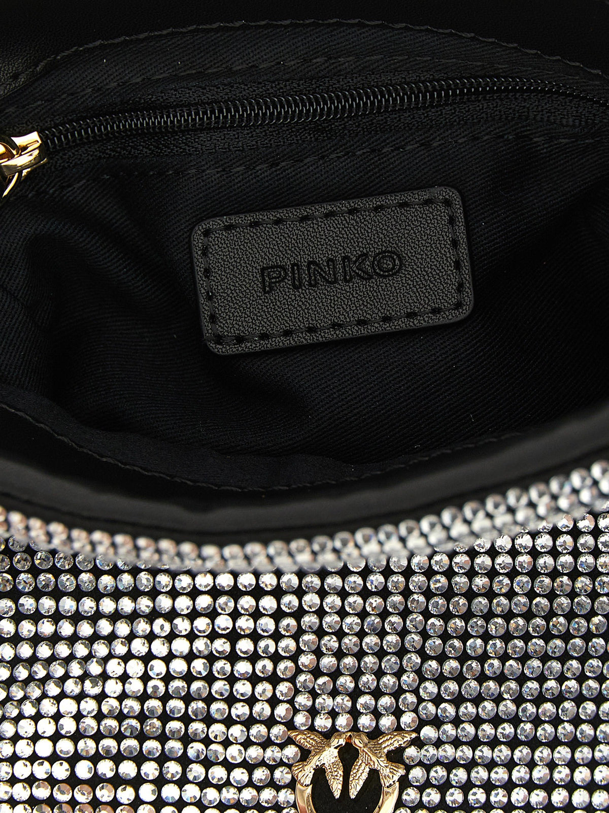 Pinko Rhinestone Bucket Bag Silver