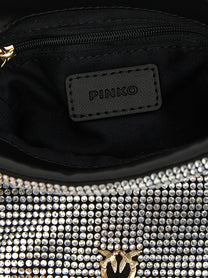 Pinko Rhinestone Bucket Bag Silver