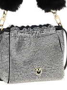 Pinko Rhinestone Bucket Bag Silver