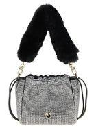 Pinko Rhinestone Bucket Bag Silver