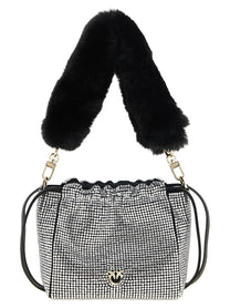 Pinko Rhinestone Bucket Bag Silver