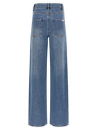 self-portrait Rhinestone Denim Straight Leg Jeans Blue, view 2