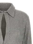 The Attico Rhinestone Dress Grey, view 3