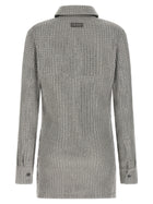 The Attico Rhinestone Dress Grey, view 2