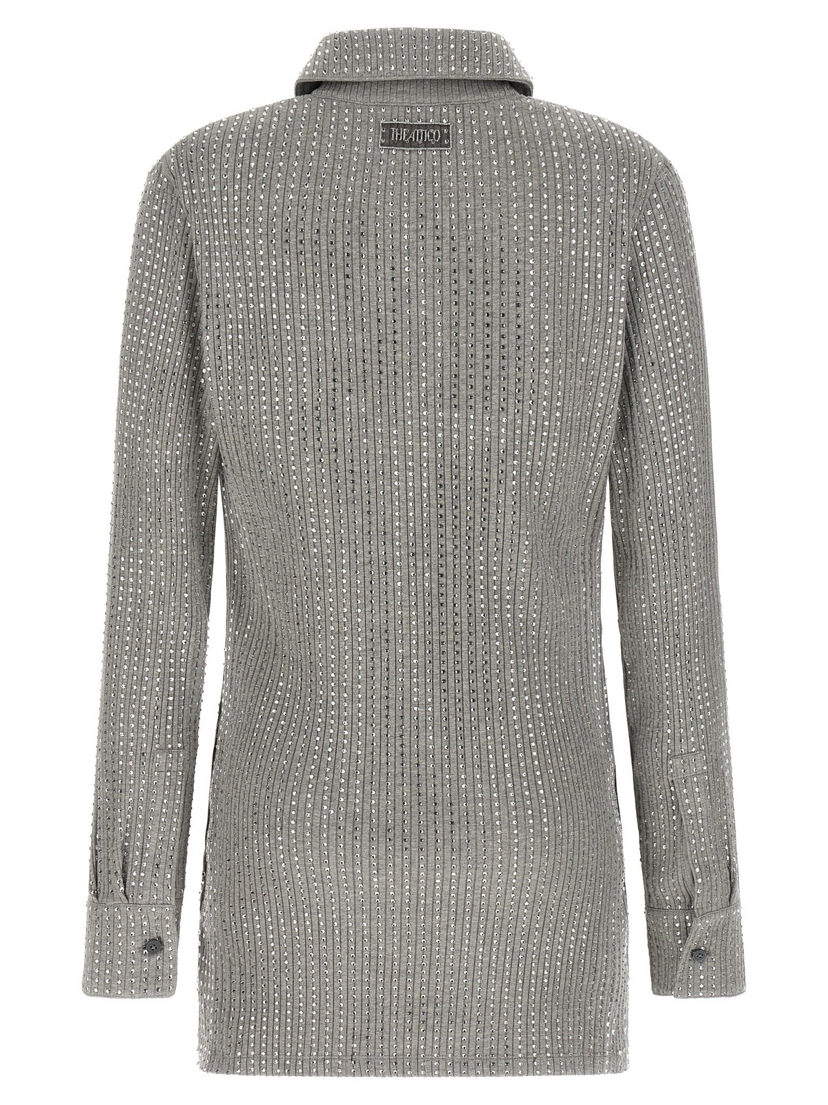 The Attico Rhinestone Dress Grey