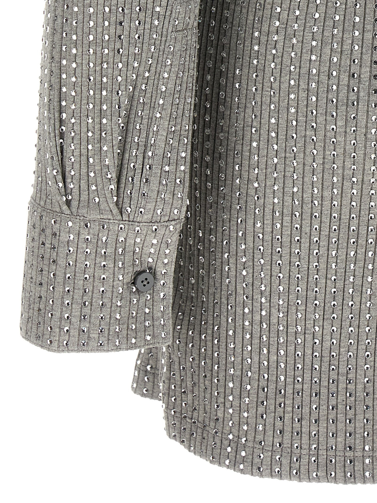 The Attico Rhinestone Dress Grey