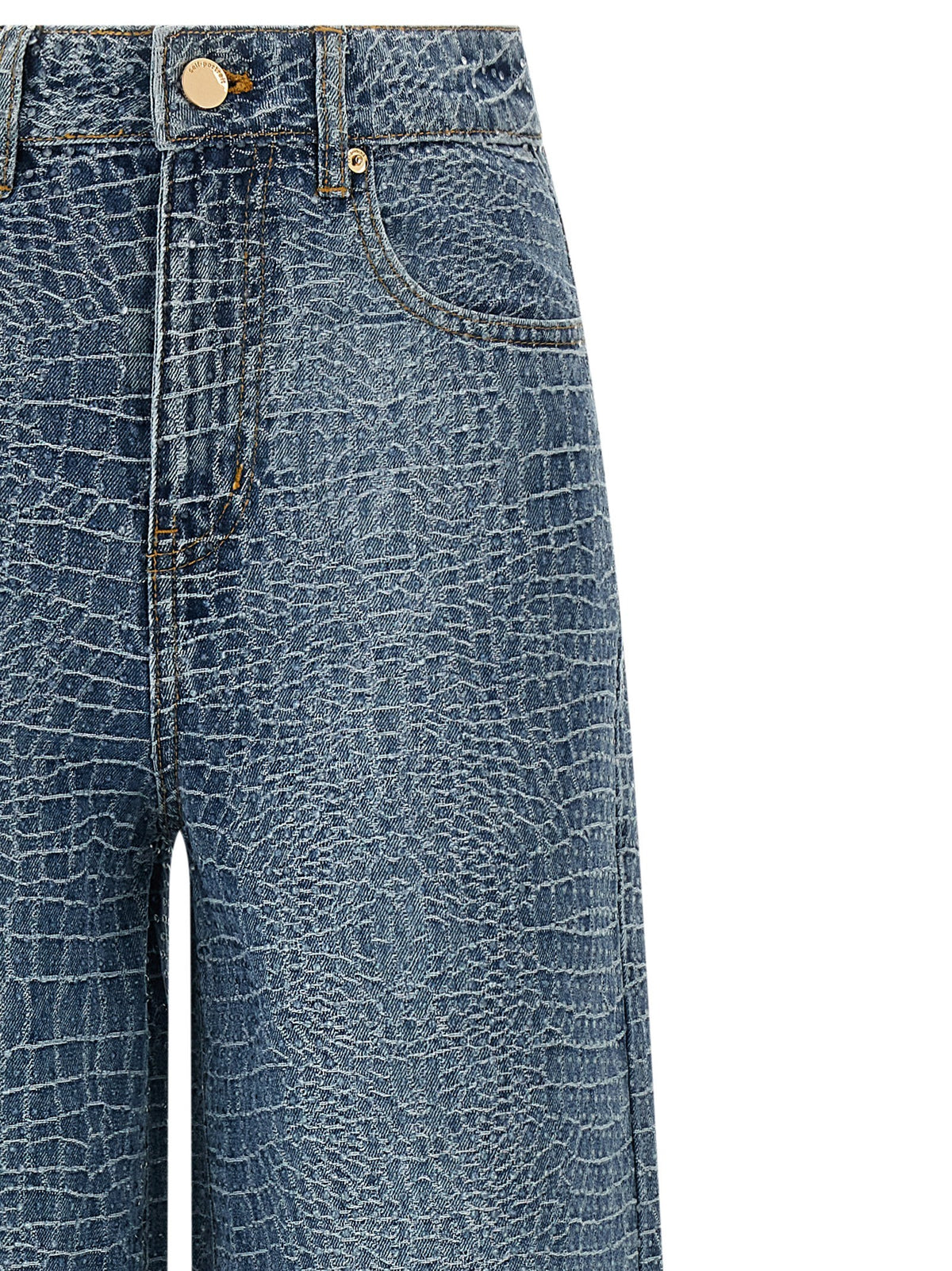 self-portrait Rhinestone Jeans Blue, view 3