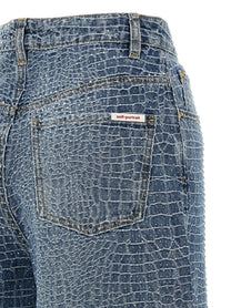self-portrait Rhinestone Jeans Blue