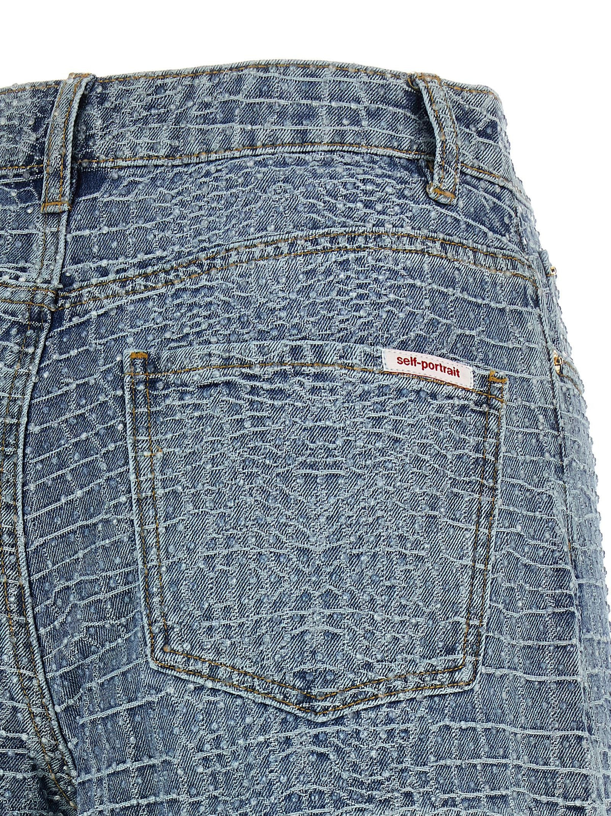 self-portrait Rhinestone Shorts Blue, view 4