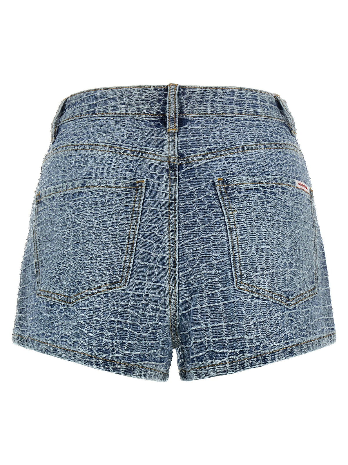 self-portrait Rhinestone Shorts Blue, view 2