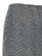 Ermanno Scervino Rhinestone Skirt Grey, view 4