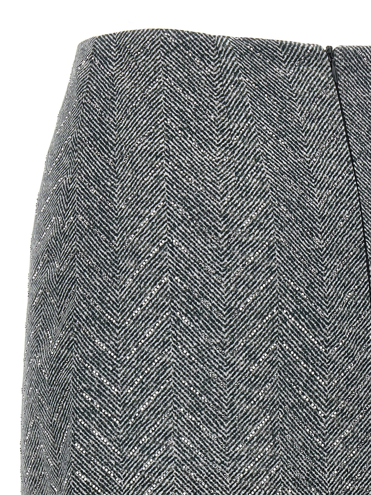 Ermanno Scervino Rhinestone Skirt Grey, view 4