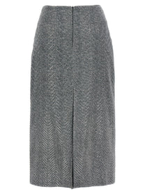 Ermanno Scervino Rhinestone Skirt Grey, view 2