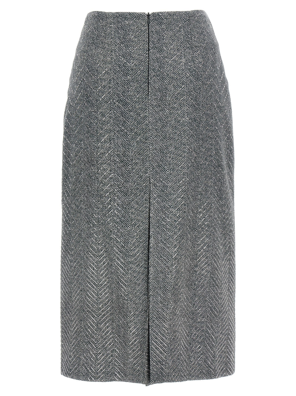 Ermanno Scervino Rhinestone Skirt Grey, view 2