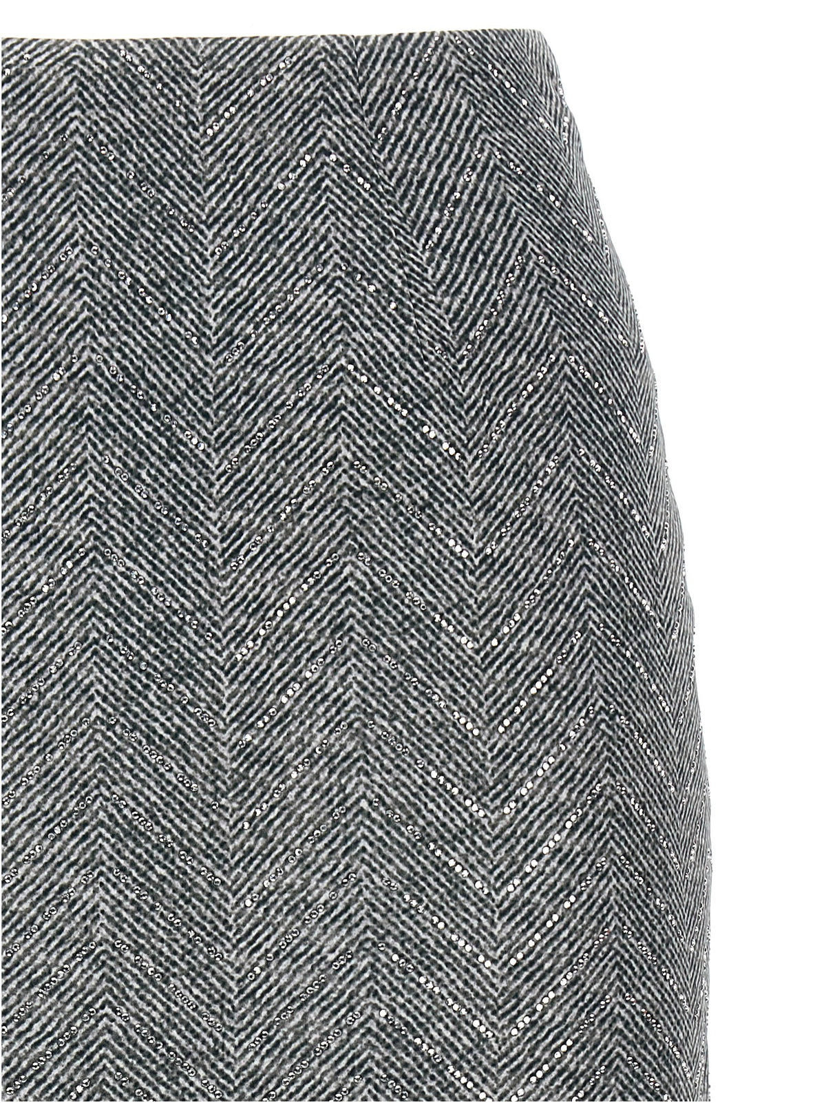 Ermanno Scervino Rhinestone Skirt Grey, view 3